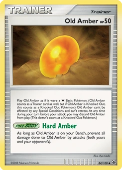Old Amber Pokémon card, number 84