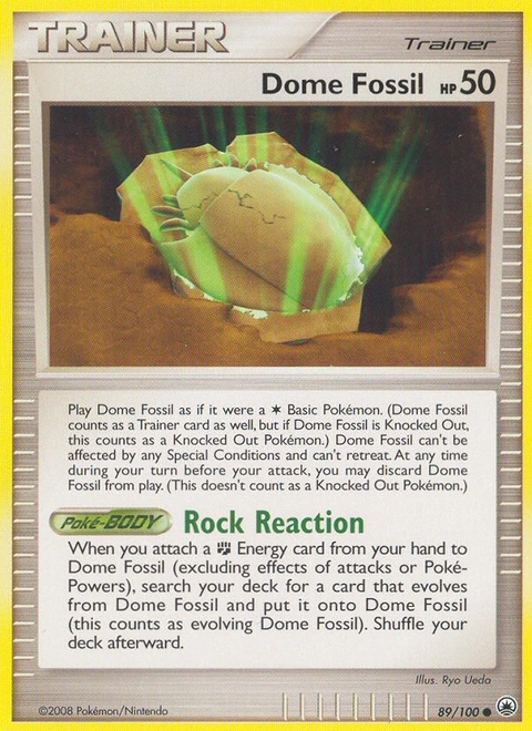 Dome Fossil Pokémon card from Majestic Dawn, number 89 (Standard print)
