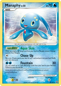 Manaphy Pokémon card, number 8