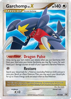 Garchomp LV.X Pokémon card, number 97