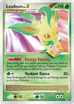 Leafeon LV.X Pokémon card, number 99