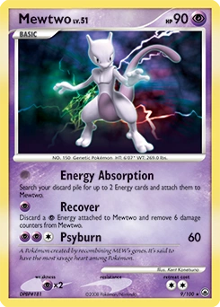 Mewtwo Pokémon card, number 9