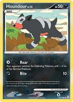 Houndour Pokémon card, number 103