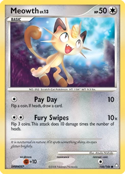 Meowth Pokémon card, number 106