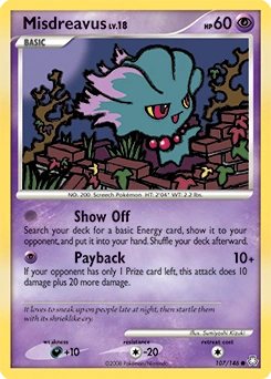 Misdreavus Pokémon card, number 107