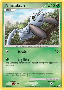 Nincada Pokémon card, number 108