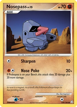 Nosepass Pokémon card, number 109