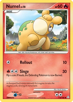 Numel Pokémon card, number 110