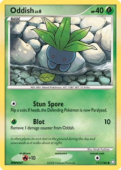 Oddish Pokémon card, number 111