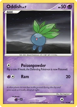 Oddish Pokémon card, number 112