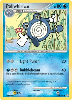 Poliwhirl Pokémon card, number 115
