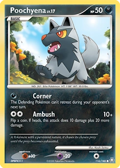 Poochyena Pokémon card, number 116