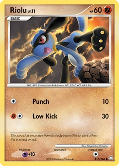 Riolu Pokémon card, number 117