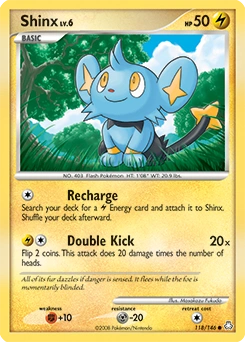 Shinx Pokémon card, number 118