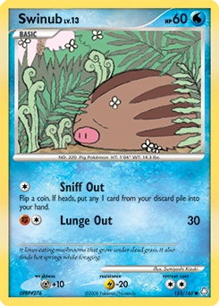 Swinub Pokémon card, number 123