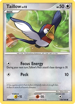Taillow Pokémon card, number 124