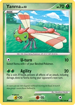 Yanma Pokémon card, number 128