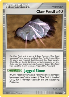 Claw Fossil Pokémon card, number 138