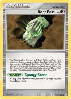 Root Fossil Pokémon card, number 139