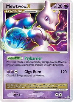 Mewtwo LV.X Pokémon card, number 144