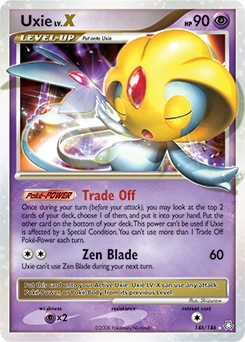 Uxie LV.X Pokémon card, number 146