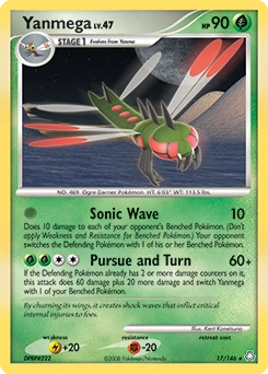 Yanmega Pokémon card, number 17