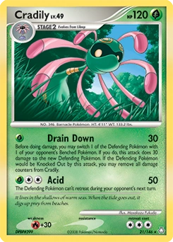 Cradily Pokémon card, number 21