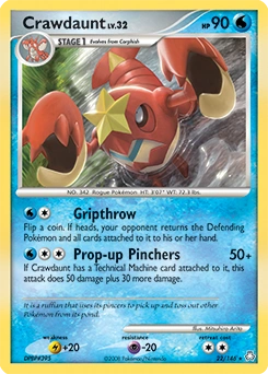 Crawdaunt Pokémon card, number 22