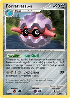 Forretress Pokémon card, number 28