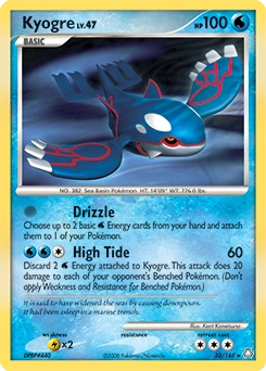 Kyogre Pokémon card, number 32