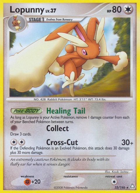 Lopunny Pokémon card from Legends Awakened, number 33 (Standard print)