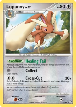 Lopunny Pokémon card, number 33