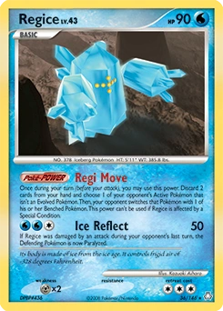 Regice Pokémon card, number 36