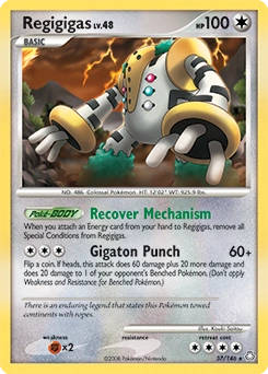 Regigigas Pokémon card, number 37