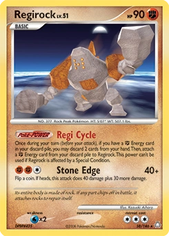 Regirock Pokémon card, number 38