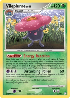 Vileplume Pokémon card, number 45