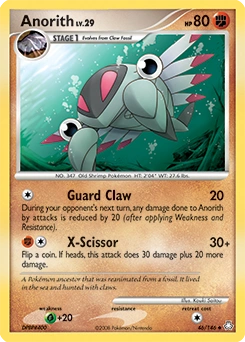Anorith Pokémon card, number 46