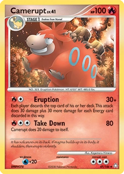 Camerupt Pokémon card, number 47
