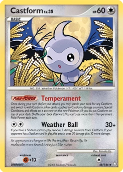 Castform Pokémon card, number 48
