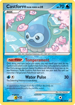 Castform Rain Form Pokémon card, number 49