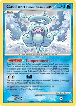 Castform Snow-Cloud Form Pokémon card, number 50