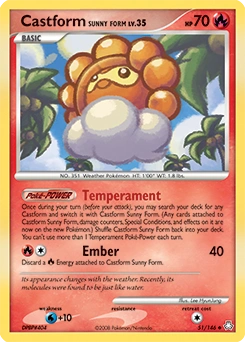 Castform Sunny Form Pokémon card, number 51