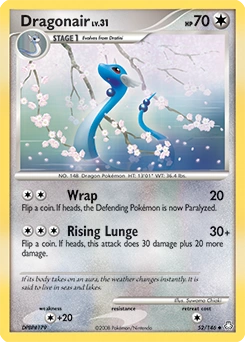 Dragonair Pokémon card, number 52