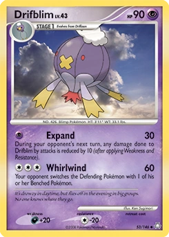 Drifblim Pokémon card, number 53