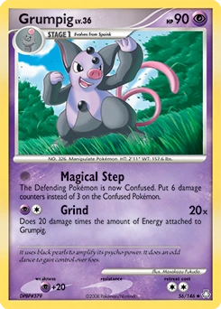 Grumpig Pokémon card, number 56