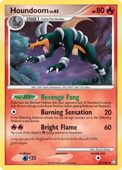 Houndoom Pokémon card, number 57