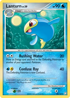 Lanturn Pokémon card, number 58