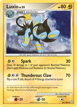 Luxio Pokémon card, number 62