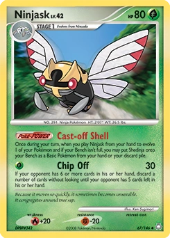 Ninjask Pokémon card, number 67