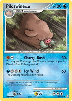 Piloswine Pokémon card, number 69